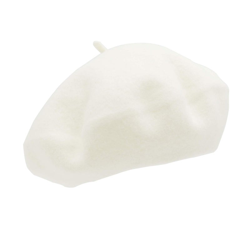 Umeepar Wool French Beret Hat for Women (White) - Image 1